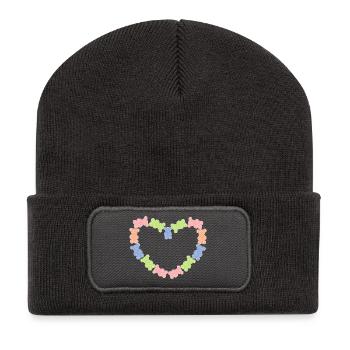Naschkatzen Süßigkeiten Herz Nachspeise Lecker - Recycelte Patch Beanie - Dunkelgrau - Vorne