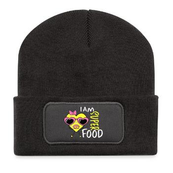 Cœur de fromage - Beanie recyclé à patch - charbon - Devant