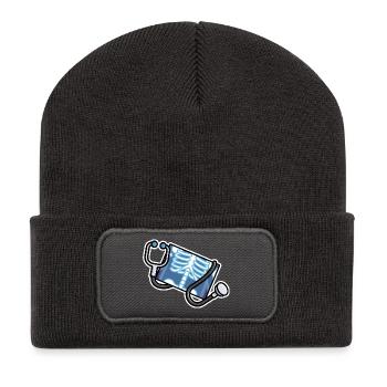 Logo Radiology Manip Radio Radiologist Radiology - Recycled Patch Beanie - dark grey - Front