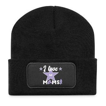 Hot Moms - I Love - Recycelte Patch Beanie - Schwarz - Vorne