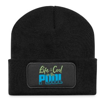 Schwimmer Witz - Recycelte Patch Beanie - Schwarz - Vorne