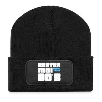 Rester moi avant tout 80's - Beanie recyclé à patch - noir - Devant