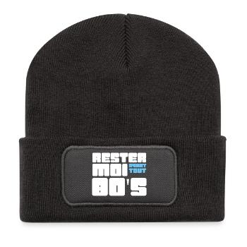 Rester moi avant tout 80's - Beanie recyclé à patch - charbon - Devant