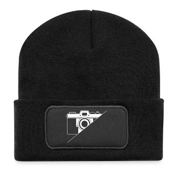 Kamermann Retro Camera Design pour les photographes - Beanie recyclé à patch - noir - Devant