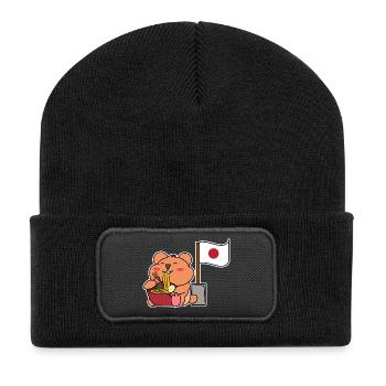 Pop Culture Asian Manga Anime Asia Cartoon - Recycled Patch Beanie - black - Front