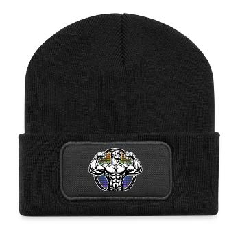Power Figure in Rainbow Halos Bodybuilder - Recycled Patch Beanie - black - Front