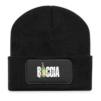Bocciaspieler Bekleidung mit Boccia Kugeln Boccia - Recycelte Patch Beanie - Schwarz - Vorne
