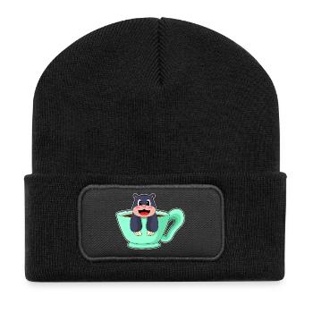 Tasse de café mole - Beanie recyclé à patch - noir - Devant