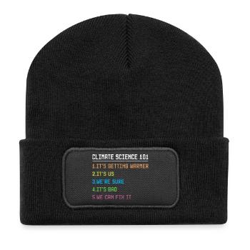 Marche des sciences Jour de la Terre Scientifiques sur les changements climatiques - Beanie recyclé à patch - noir - Devant