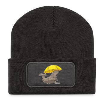 Parapluie du Sceau - Beanie recyclé à patch - charbon - Devant