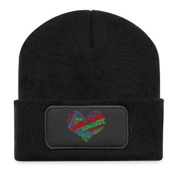 t-shirt Addolorata t-shirt heart word cloud - Recycled Patch Beanie - black - Front