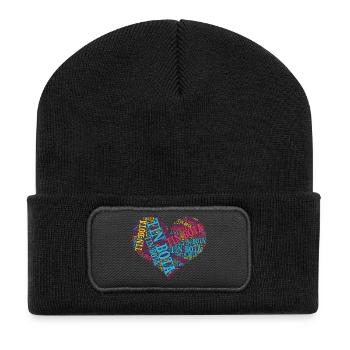t-shirt tin bota word cloud heart Emilia Romagna - Recycled Patch Beanie - black - Front