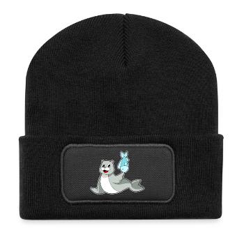 Seal Fish - Recycled Patch Beanie - black - Front