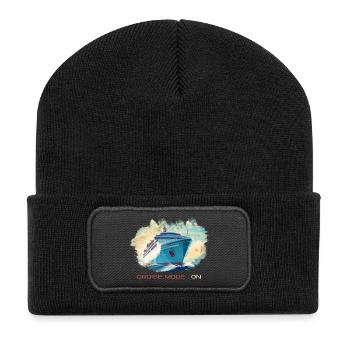 Mode croisière activé. Un motif élégant pour les vacances. - Beanie recyclé à patch - noir - Devant