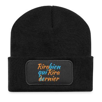 Rira bien qui rira le dernier - Beanie recyclé à patch - noir - Devant