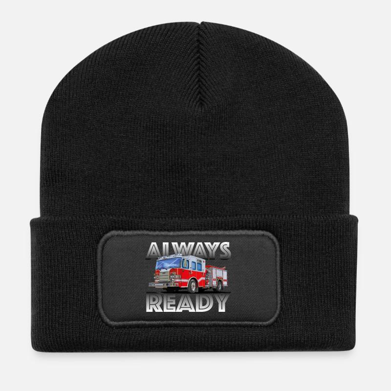 Die Feuerwehr, dein Freund und Helfer - Recycelte Patch Beanie - Schwarz