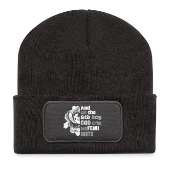 Et le 8ème jour, Dieu créa les féministes - Beanie recyclé à patch - charbon - Devant