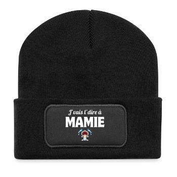 j'vais l'dire, enfant, super mamie - Beanie recyclé à patch - noir - Devant