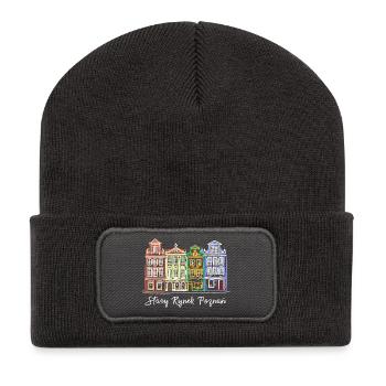 Alter Markt Posen, Polen historische Fassaden - Recycelte Patch Beanie - Dunkelgrau - Vorne