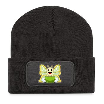 Ordinateur portable Butterfly - Beanie recyclé à patch - charbon - Devant