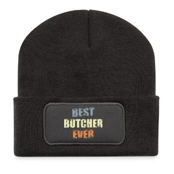 Best Butcher Ever - Recycled Patch Beanie - dark grey - Front