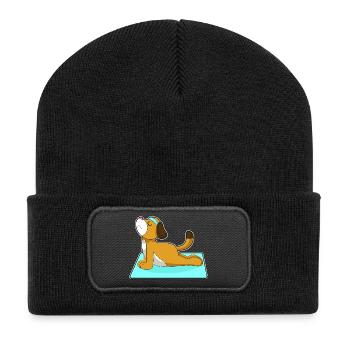 Dog Yoga Fitness Gymnastics - Recycled Patch Beanie - black - Front