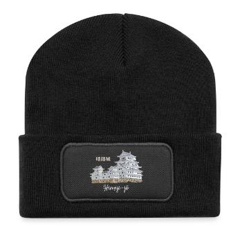 Burg Himeji-jo, Japan, Präfektur Hyogo, Zeichnung - Recycelte Patch Beanie - Schwarz - Vorne