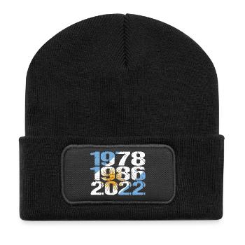 Argentinien 1978, 1986, 2022 - Recycelte Patch Beanie - Schwarz - Vorne