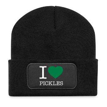 J’ADORE LES CORNICHONS - Beanie recyclé à patch - noir - Devant