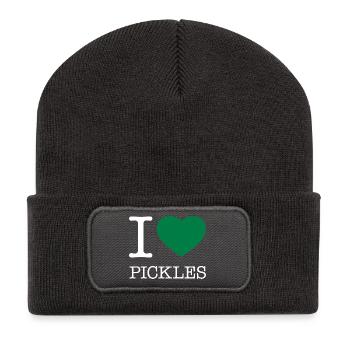 J’ADORE LES CORNICHONS - Beanie recyclé à patch - charbon - Devant