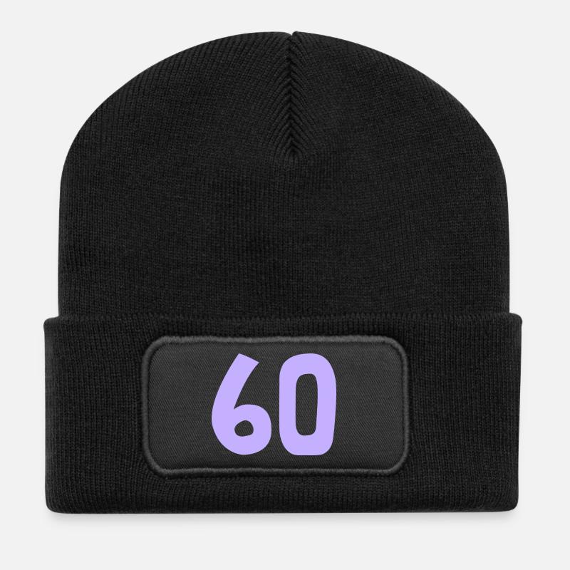 60. 60 ANS. 60e ANNIVERSAIRE. ANNIVERSAIRE 60 ANS. - Beanie recyclé à patch - noir