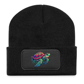 Tortue - Beanie recyclé à patch - noir - Devant