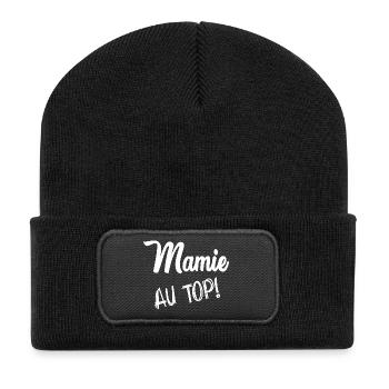 OMA. MUTTERTAG. ALLES GUTE ZUM OMA-TAG. ICH LIEBE DICH - Recycelte Patch Beanie - Schwarz - Vorne