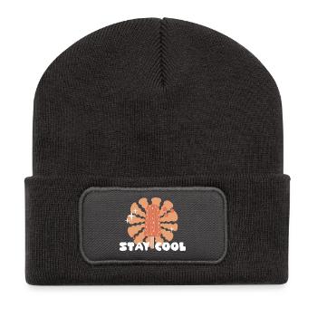 stay cool eis retro 70er positive vibe spread love - Recycelte Patch Beanie - Dunkelgrau - Vorne