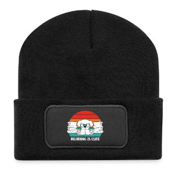 Reading is cute - Recycled Patch Beanie - black - Front