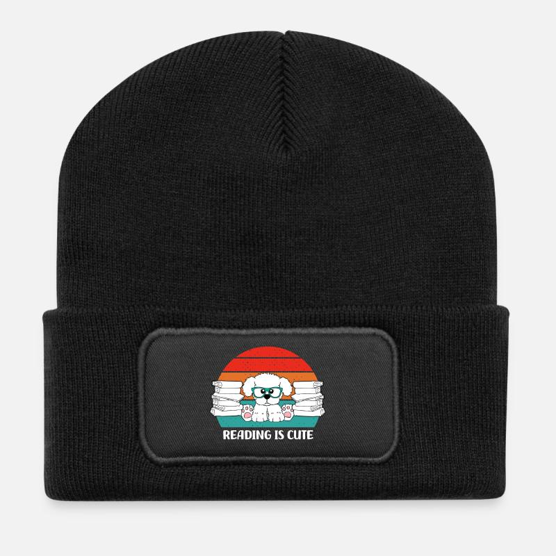 Reading is cute - Recycled Patch Beanie - black