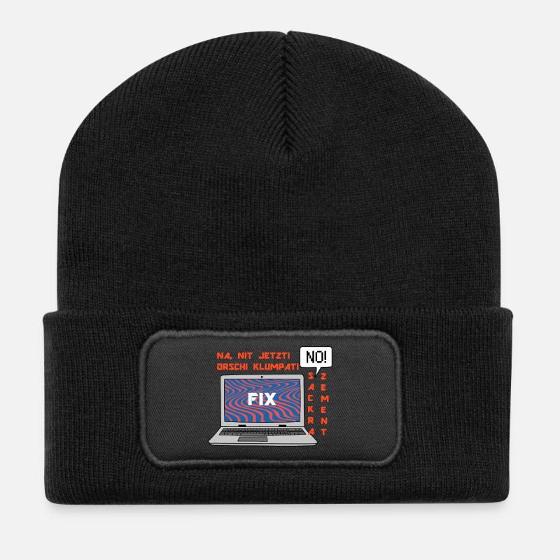Kein Bild 🤬 Klumpat! Retro Computer Humor Design - Recycelte Patch Beanie - Schwarz