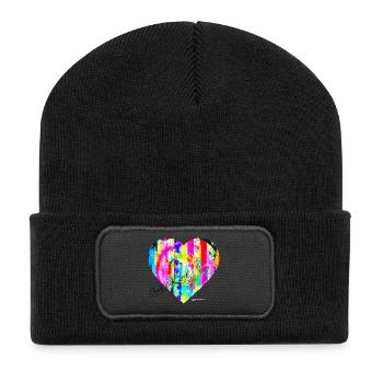 « MadeW-LOVE » par Acryl Galerie & Design - Beanie recyclé à patch - noir - Devant