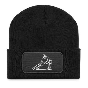 Gardien de but de hockey sur gazon - Beanie recyclé à patch - noir - Devant