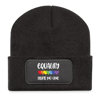 Mois de la fierté LGBT - L’égalité ne fait de mal à personne - Beanie recyclé à patch - charbon - Devant