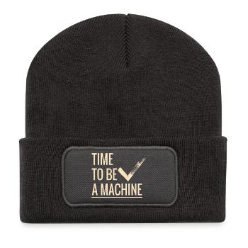 Zeit eine Maschine zu sein - Recycelte Patch Beanie - Dunkelgrau - Vorne
