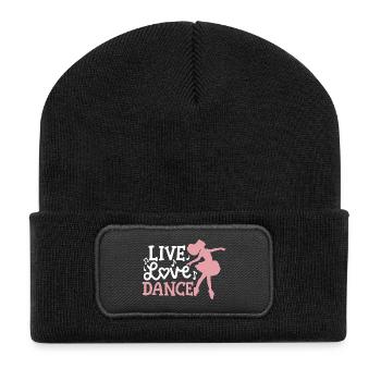 Ballett Tanzen Ballerina - Recycelte Patch Beanie - Schwarz - Vorne