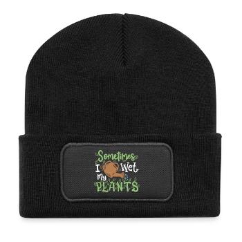 Pflanzen Gartenarbeit - Recycelte Patch Beanie - Schwarz - Vorne