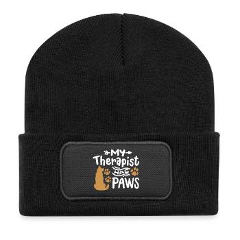 Hundeliebhaber Hundebesitzer - Recycelte Patch Beanie - Schwarz - Vorne