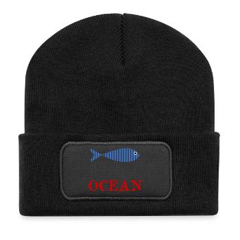 POISSON. POISSON D'AVRIL. VACANCES. ETE. HUMOUR - Beanie recyclé à patch - noir - Devant