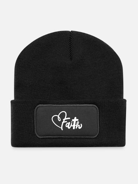 Christlich Glaube Religiös - Recycelte Patch Beanie - Schwarz