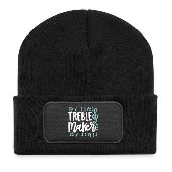 Klavier Musik Pianist - Recycelte Patch Beanie - Schwarz - Vorne