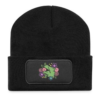 Klavierspieler Pianist - Recycelte Patch Beanie - Schwarz - Vorne