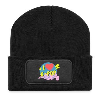 Ich liebe Kpop - Recycelte Patch Beanie - Schwarz - Vorne
