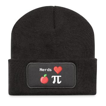 Les nerds adorent Apple Pi Pi Pi Dictons Math Pixel - Beanie recyclé à patch - charbon - Devant